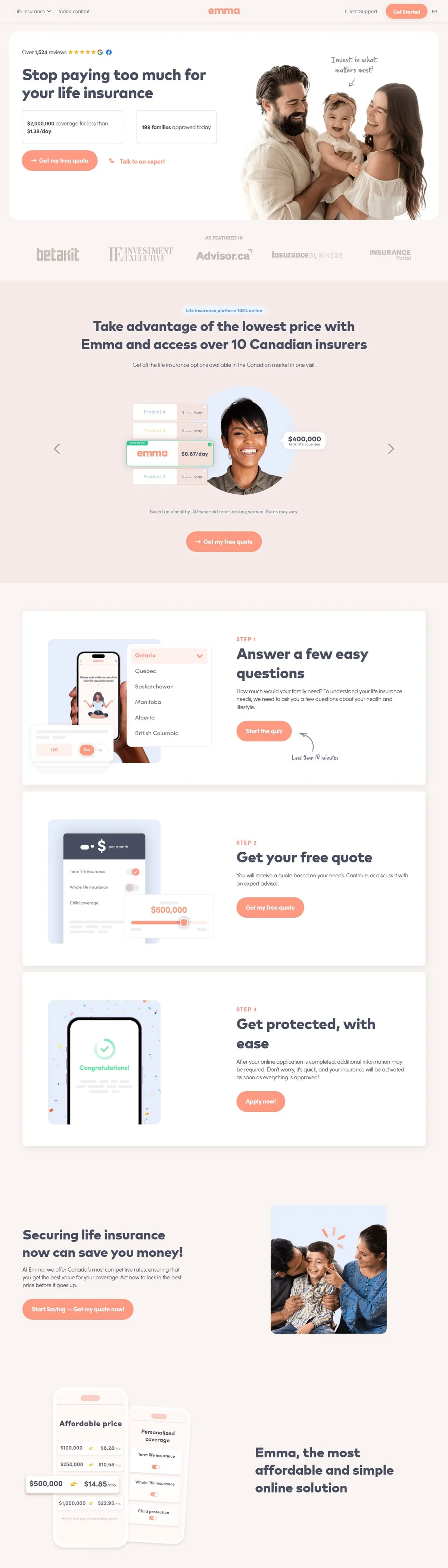 Emma.ca — Financial Services, full live page