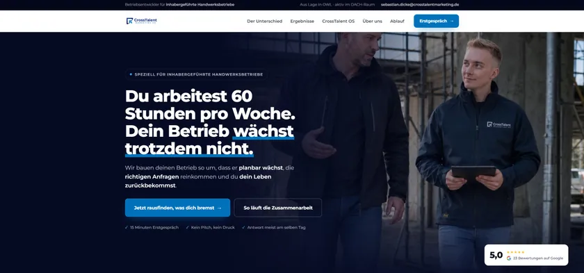 CrossTalent Marketing — website hero