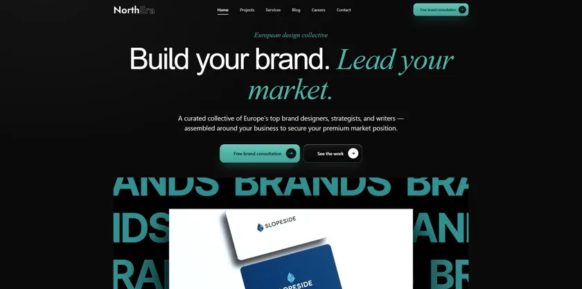 NorthEra — European design collective, website hero