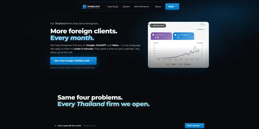 Syndicate Marketing — website hero